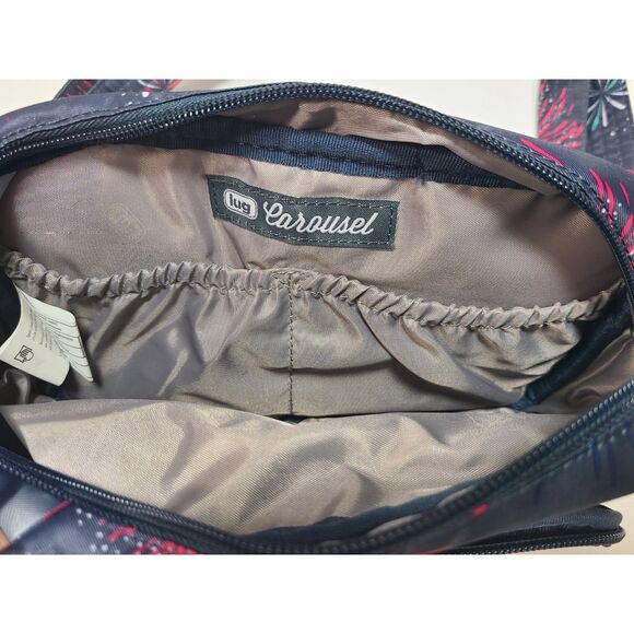 NEW Lug Carousel Crossbody Bag Navy Fireworks Quilted Pattern Adjustable Strap - Picture 2 of 6